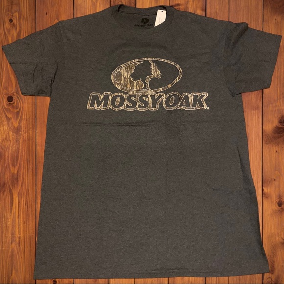 Mossy Oak Camo Brand Hunting Logo Shirt Real Tree Realtree American Patriotic - Picture 1 of 5